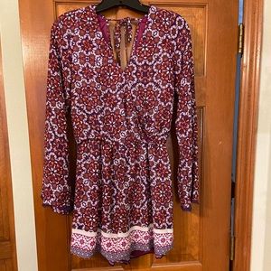 Purple floral romper